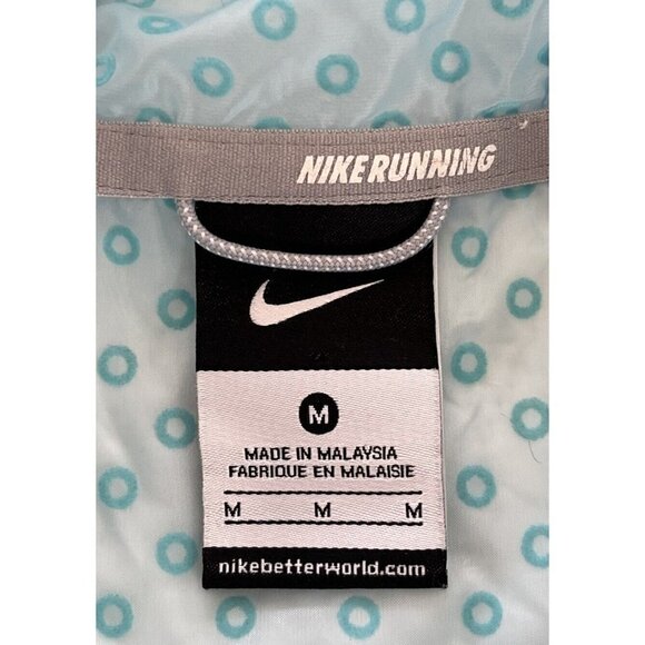 Nike Running Women's Sz M Blue Transparent Full Zip Windbreaker Hooded Jacket - Picture 4 of 10
